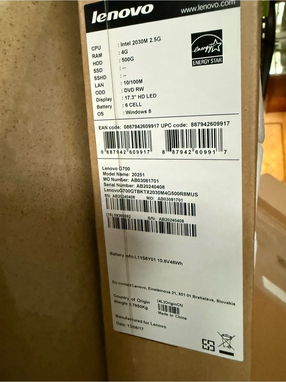 Lenovo GS700 17.3 inch Laptop with Full Keyboard